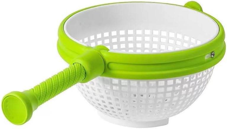 Rotating Vegetable & Fruit Draining Basket – Manual Spin Dehydrator for Kitchen Use