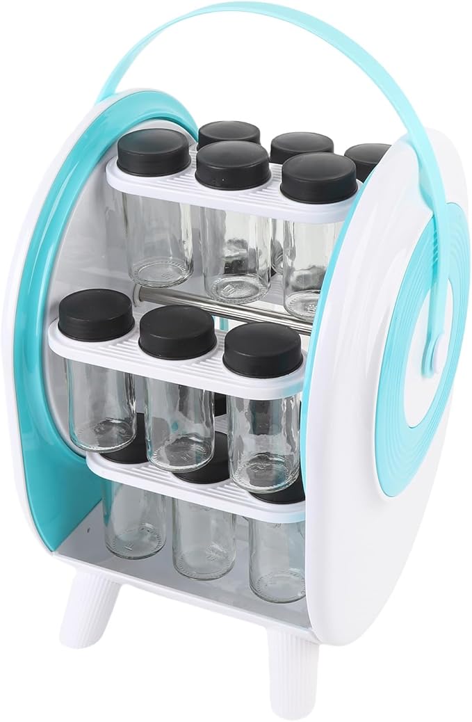 360° Rotating Spice Organizer - Countertop Space-Saving Carousel for Kitchen, Pantry & Bathroom