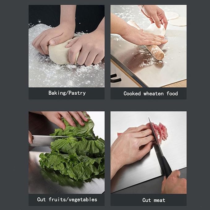 Stainless Steel Cutting Board 40×48 cm – Durable, Hygienic & Easy Clean