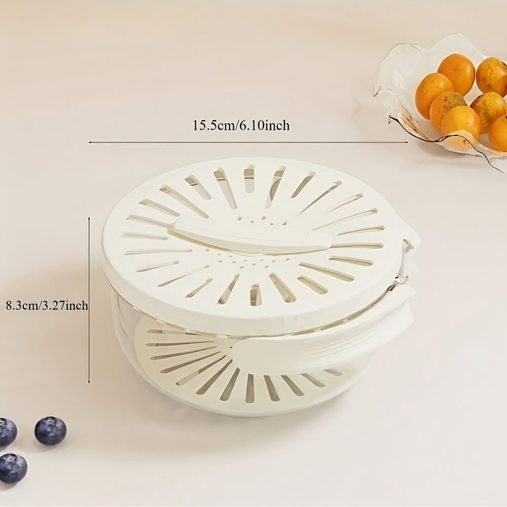 2-in-1 Foldable Kitchen Drain Basket with Handle – Fruit & Veggie Washing Bowl | Durable, Space-Saving