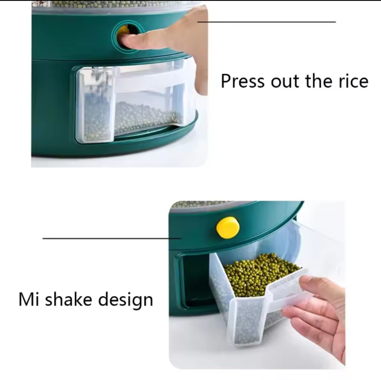 Premium Double Cereal Dispenser - Rotating Storage Container for Kitchen Organization | Airtight Food Storage Dispenser