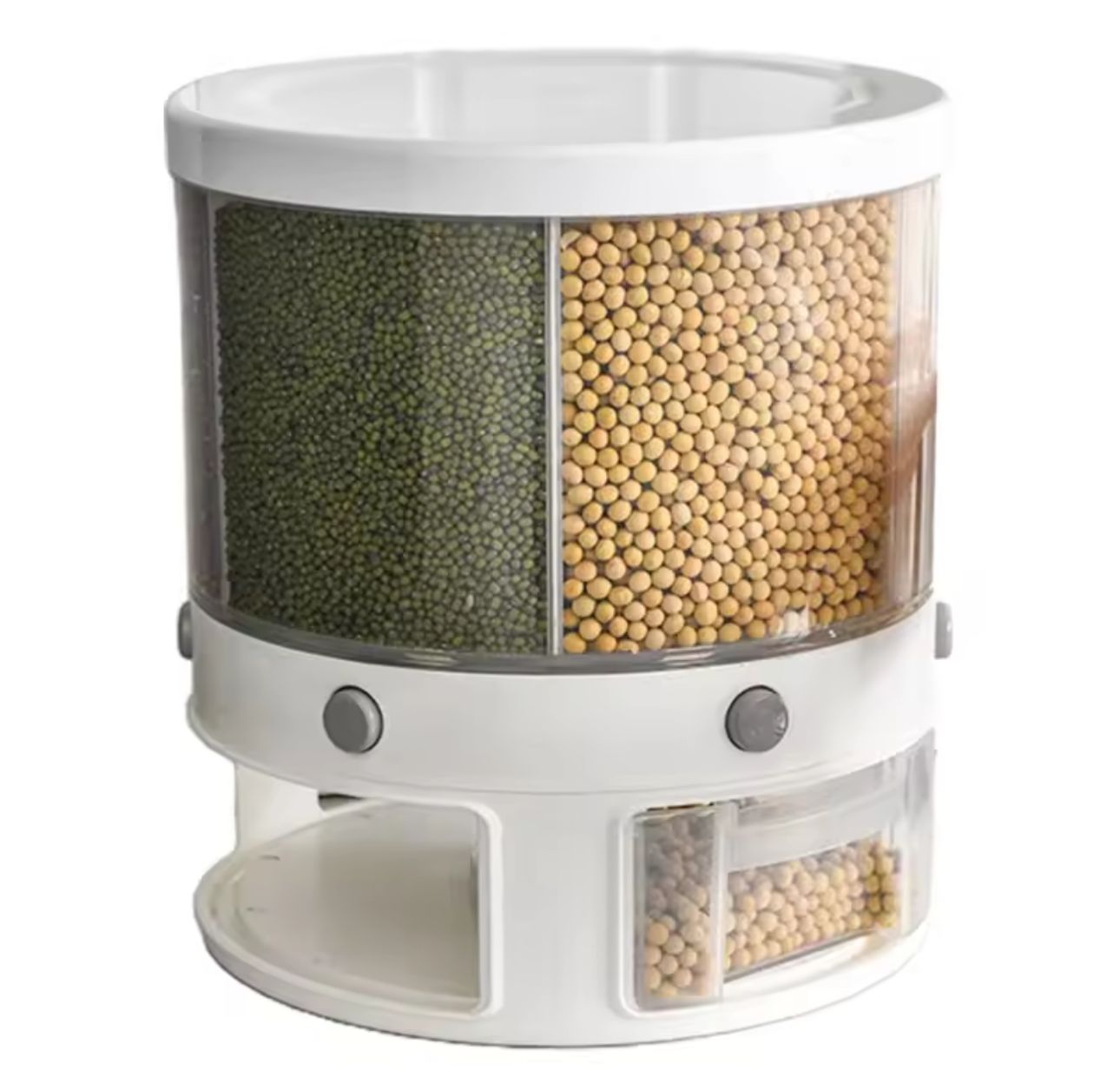 Premium Double Cereal Dispenser - Rotating Storage Container for Kitchen Organization | Airtight Food Storage Dispenser