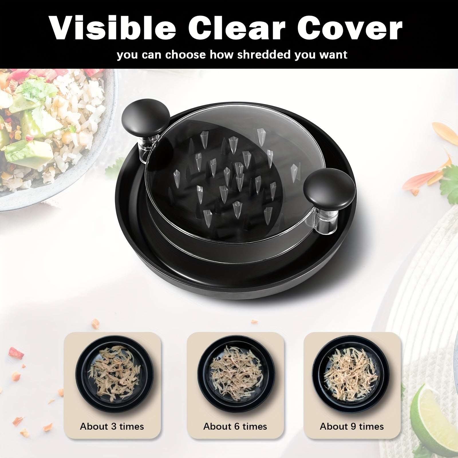 SpinSlice Pro™ Rotating Chicken & Veggie Shredder – No Mess, All Speed