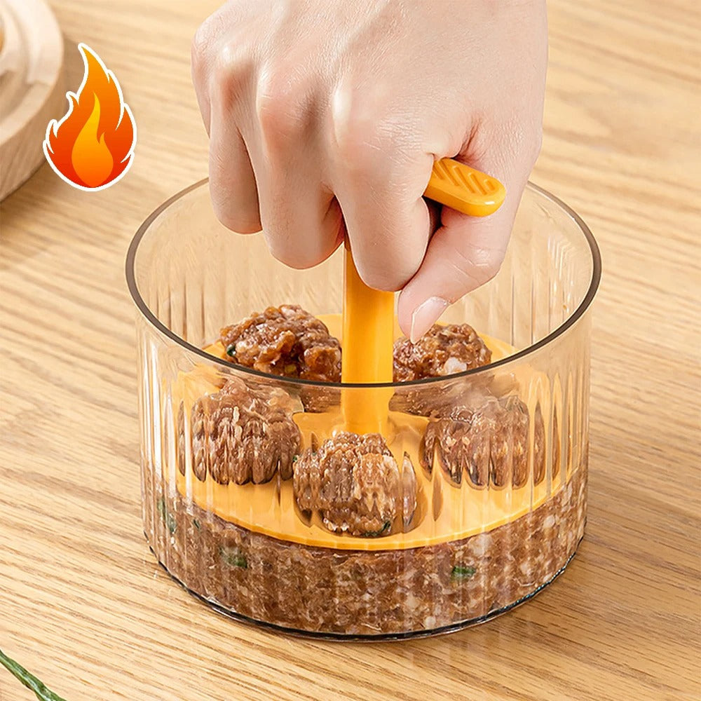 Manual Meatball Maker Tool - 5 Balls at Once | Kitchen Gadget for Perfect Round Meatballs & Dumplings