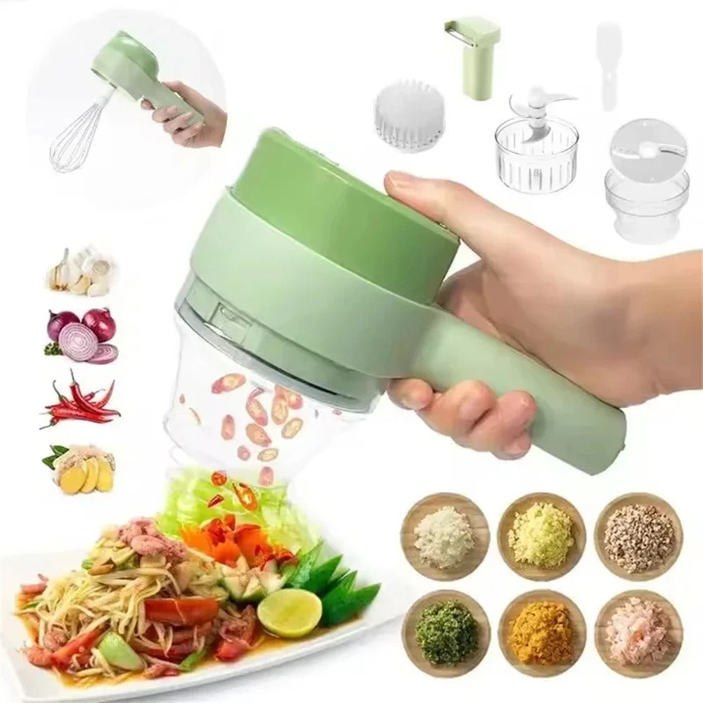 4-in-1 Rechargeable Handy Vegetable Slicer – With Box Packing