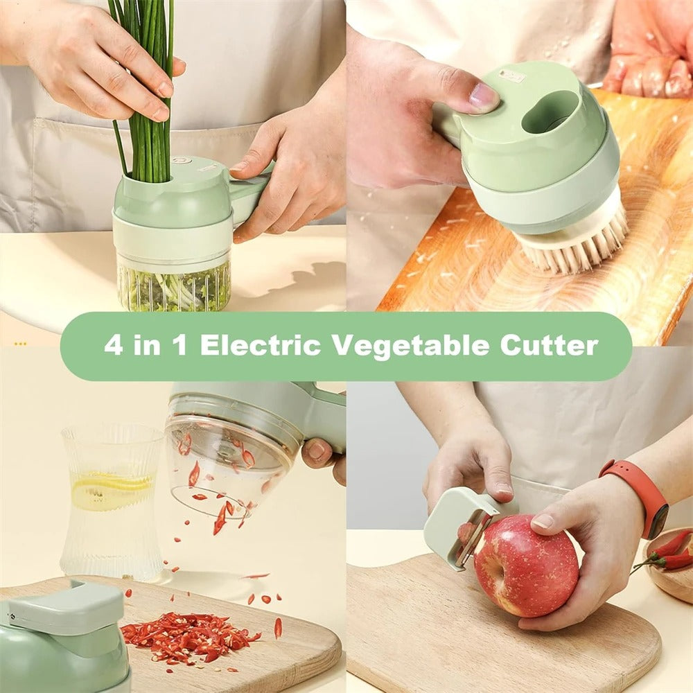 4-in-1 Rechargeable Handy Vegetable Slicer – With Box Packing