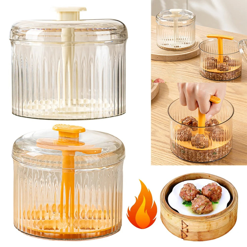 Manual Meatball Maker Tool - 5 Balls at Once | Kitchen Gadget for Perfect Round Meatballs & Dumplings