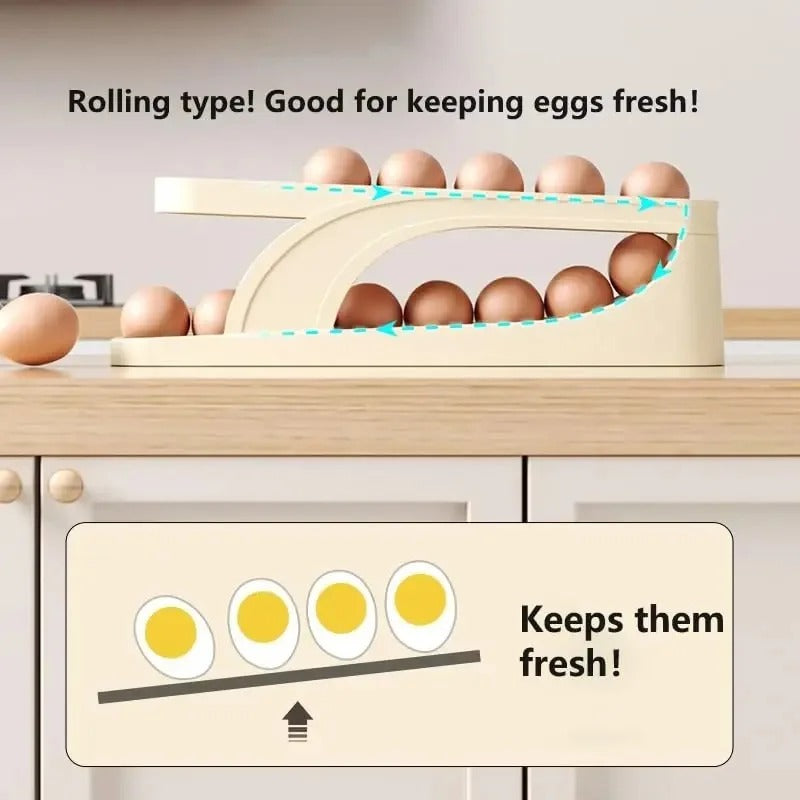 Smart Egg Storage Organizer Tray - Space Saving Kitchen Essential