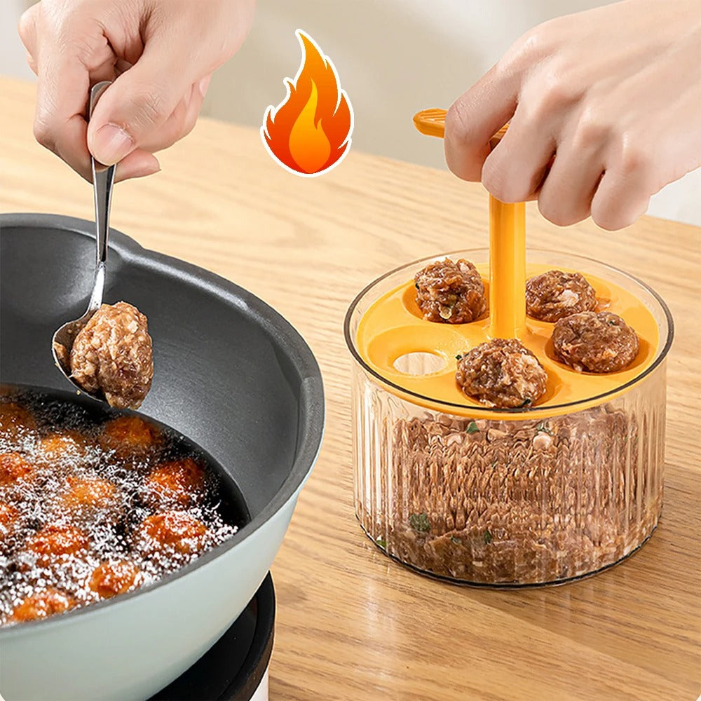 Manual Meatball Maker Tool - 5 Balls at Once | Kitchen Gadget for Perfect Round Meatballs & Dumplings