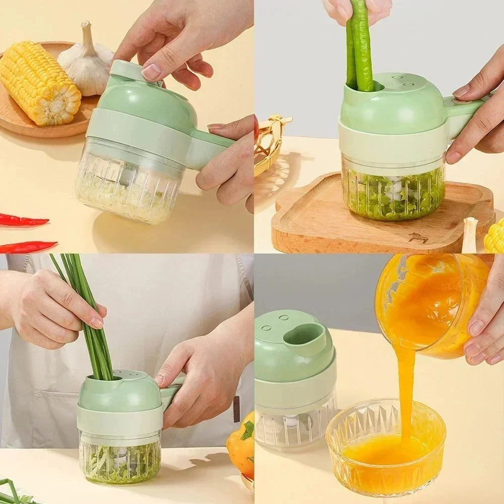 4-in-1 Rechargeable Handy Vegetable Slicer – With Box Packing
