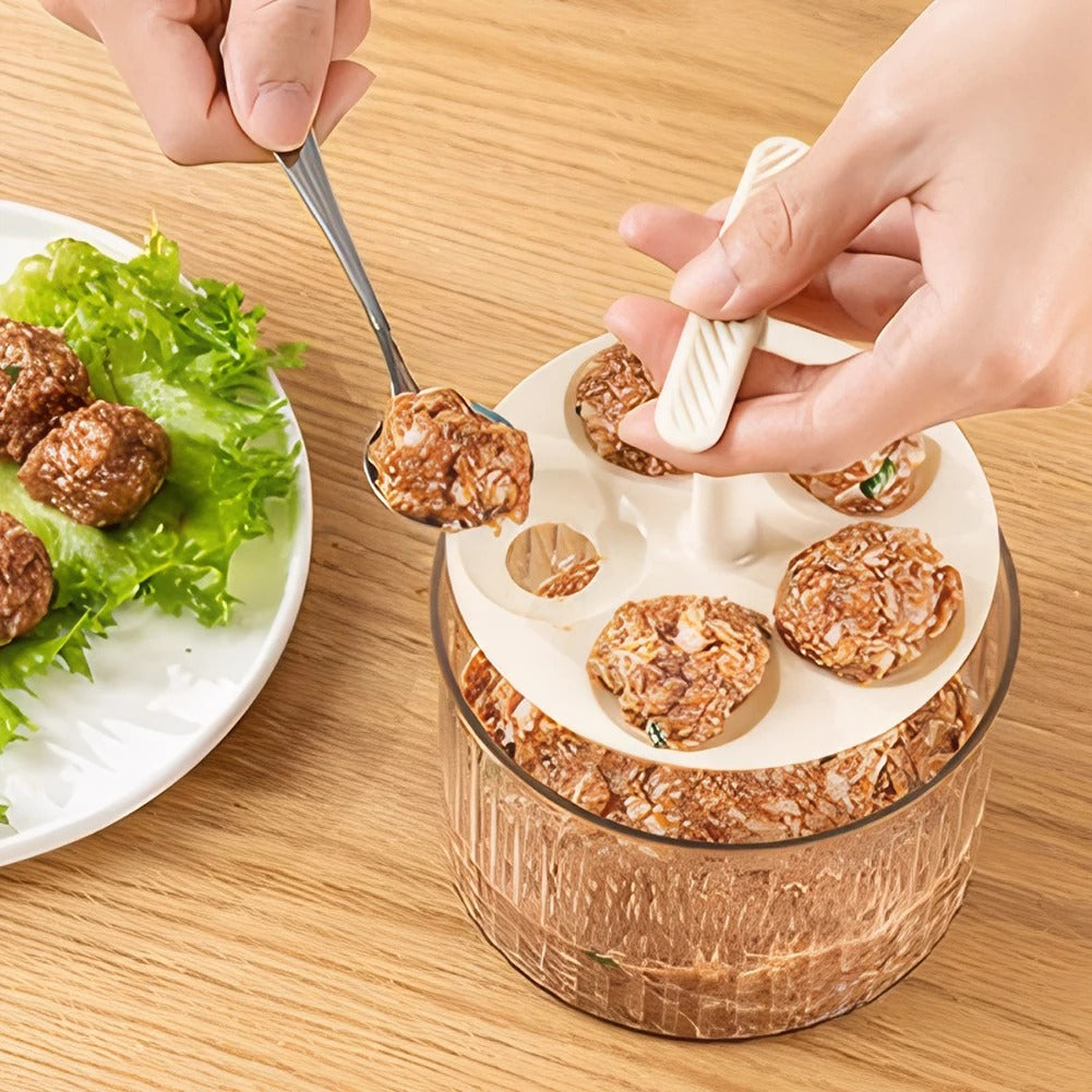 Manual Meatball Maker Tool - 5 Balls at Once | Kitchen Gadget for Perfect Round Meatballs & Dumplings