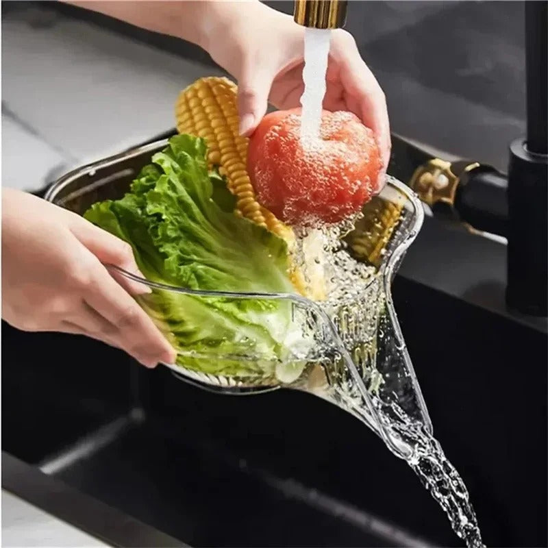 Acrylic Drainer Basket with Handle – Multipurpose Kitchen Storage