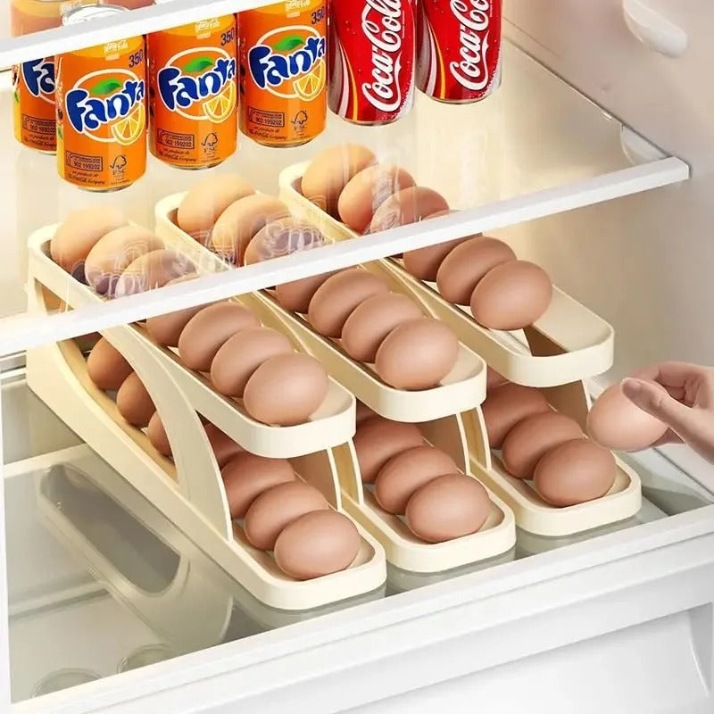 Smart Egg Storage Organizer Tray - Space Saving Kitchen Essential