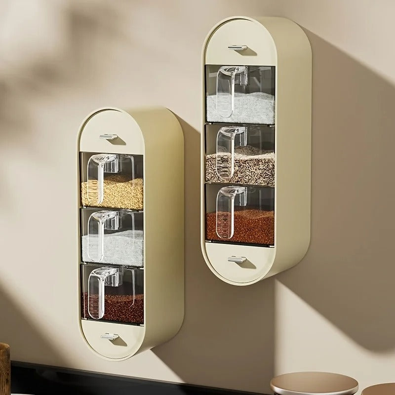 AJF Wall-Mounted Spice Rack - 3-Tier No-Drill Adhesive Organizer | Space-Saving Kitchen Storage