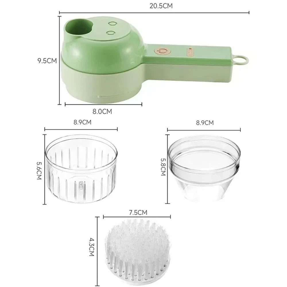 4-in-1 Rechargeable Handy Vegetable Slicer – With Box Packing