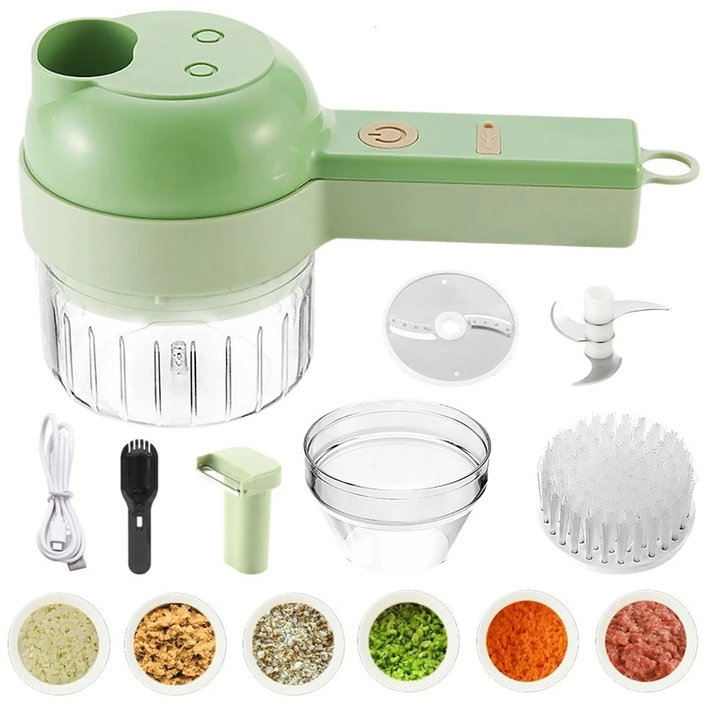 4-in-1 Rechargeable Handy Vegetable Slicer – With Box Packing