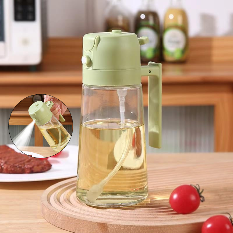 2-in-1 Glass Oil Spray Dispenser – 470 ML | Premium Kitchen Tool
