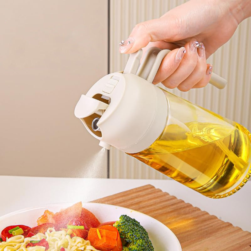 2-in-1 Glass Oil Spray Dispenser – 470 ML | Premium Kitchen Tool