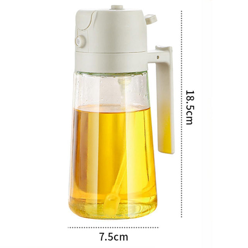 2-in-1 Glass Oil Spray Dispenser – 470 ML | Premium Kitchen Tool