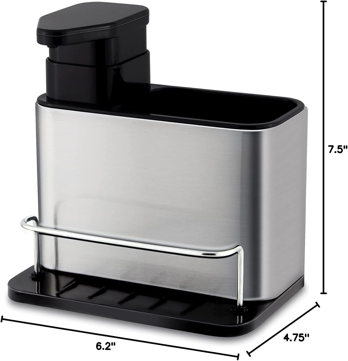 3-in-1 Kitchen Sink Organizer Set - Stainless Steel Soap Dispenser, Sponge Holder & Drain Rack