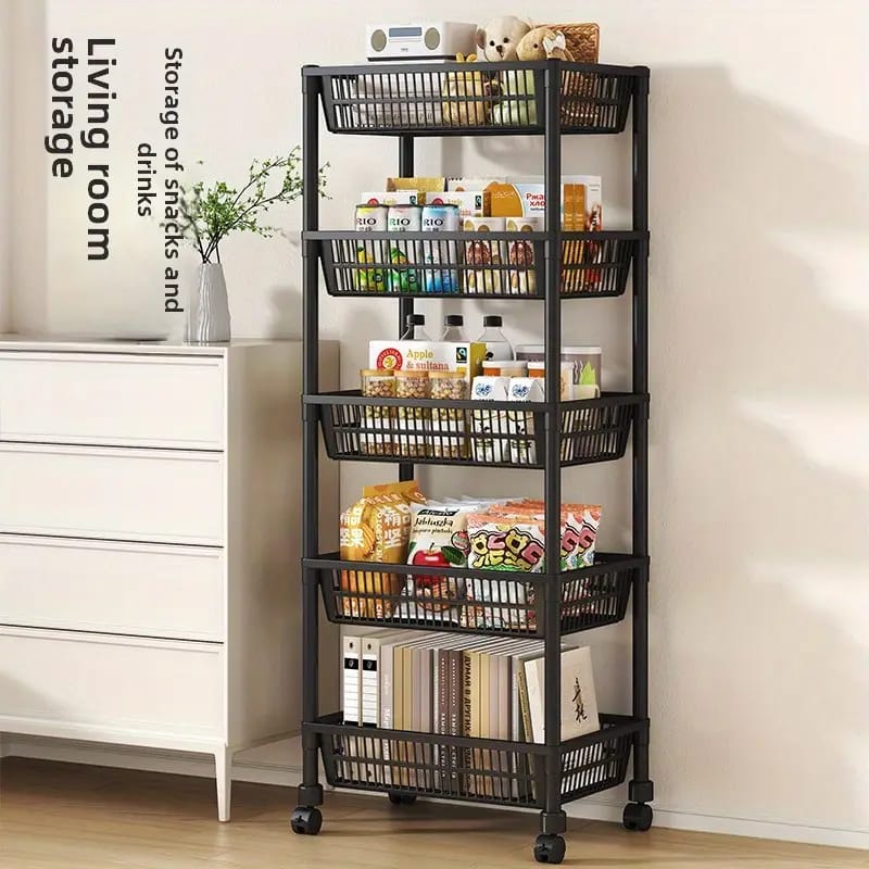 5 layer Household Rolling Small Cart Storage Rack